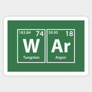 War (W-Ar) Periodic Elements Spelling Sticker